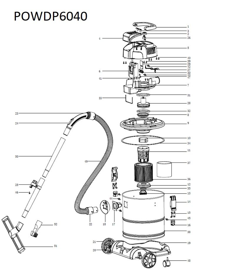 Powerplus filtre à poussière aspirateur vide-cendres POWX301